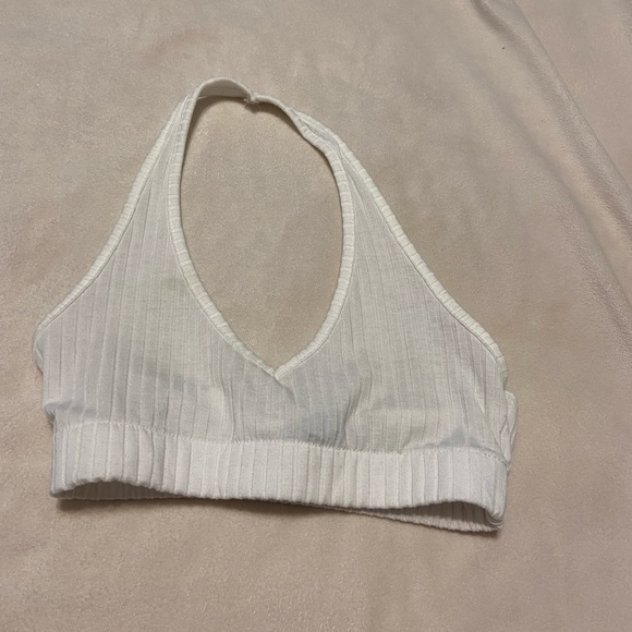 Missguided White Ribbed Halter Bralette - Picture 3 of 4